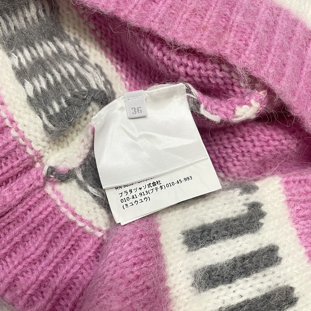 Miu Miu Miu Miu Logo Mohair Crop Knit Sweater Size XS / US 0-2 / IT 36-38 - 4 Thumbnail