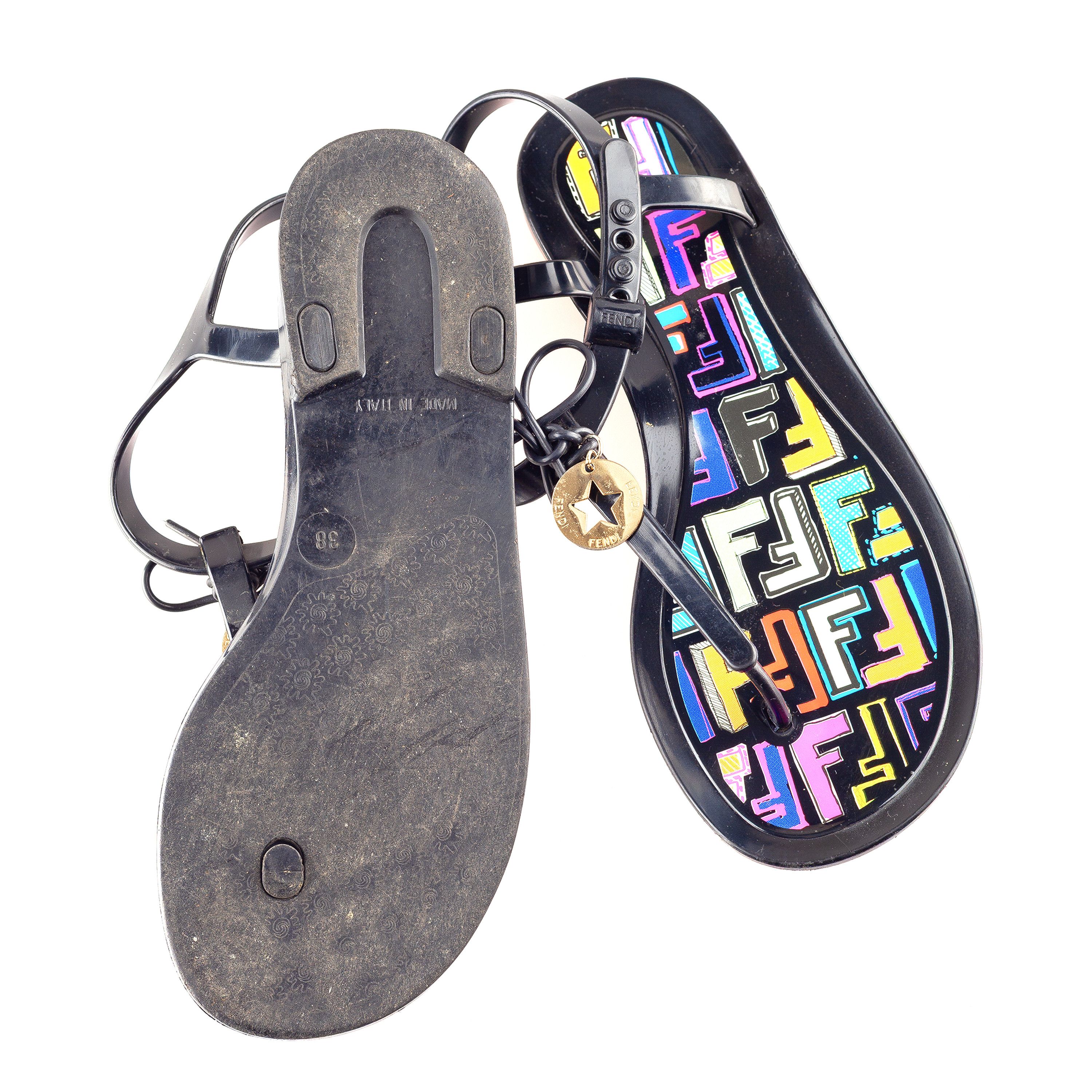 Fendi Fendi Zucca Monogram Vintage Jelly Pink Sandals (38 EU) Size US 7 / IT 37 - 3 Thumbnail