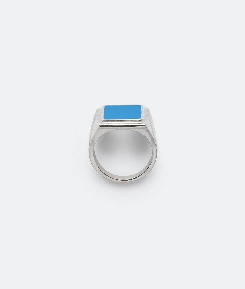 Bottega Veneta o1n1vont0325 Size: OS / Unisex Essentials Ring Silver/Blue Size ONE SIZE - 6 Thumbnail