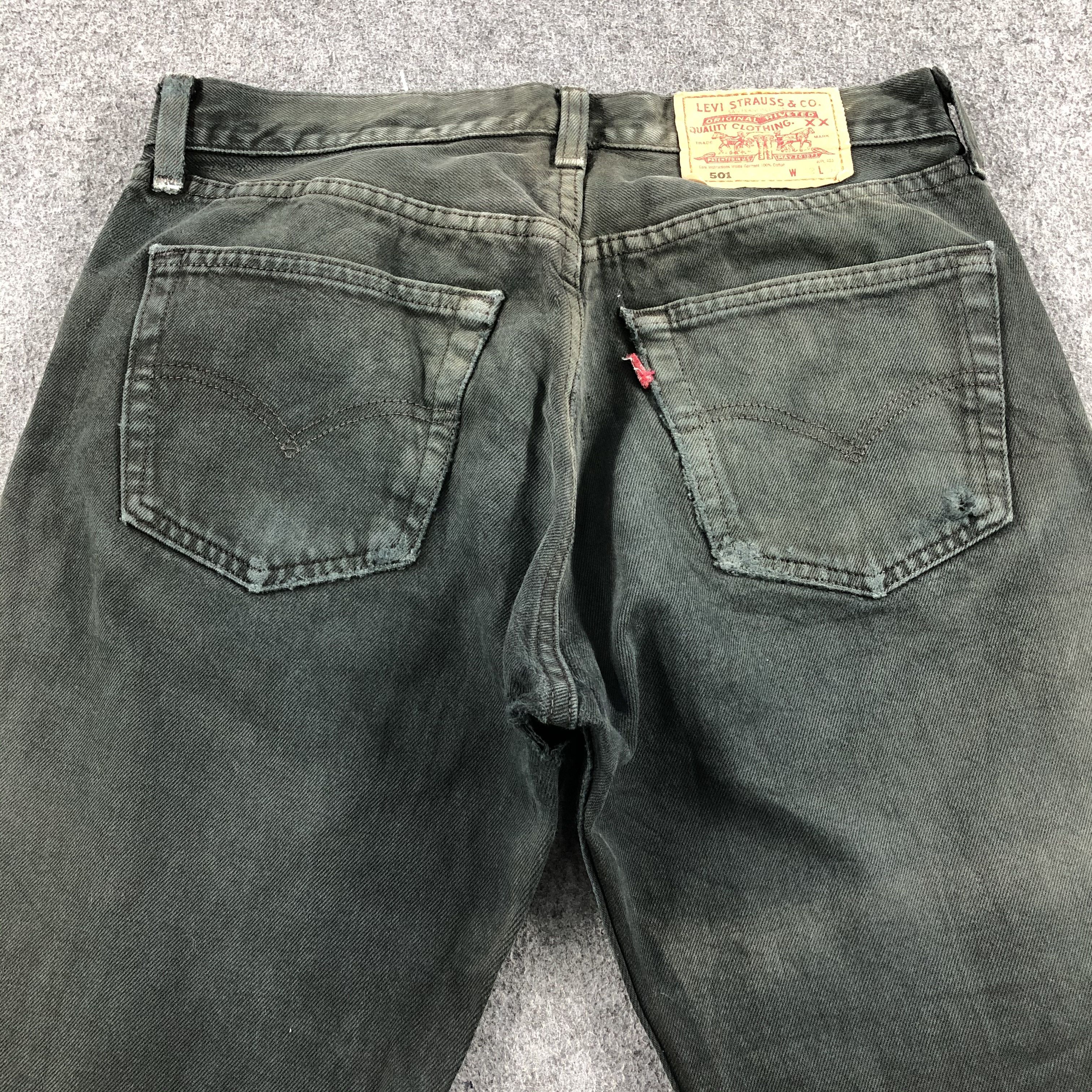 Levi's Vintage 90s Ripped Levis 501 Earth Tone Jeans-J1550 Size US 31 - 4 Thumbnail
