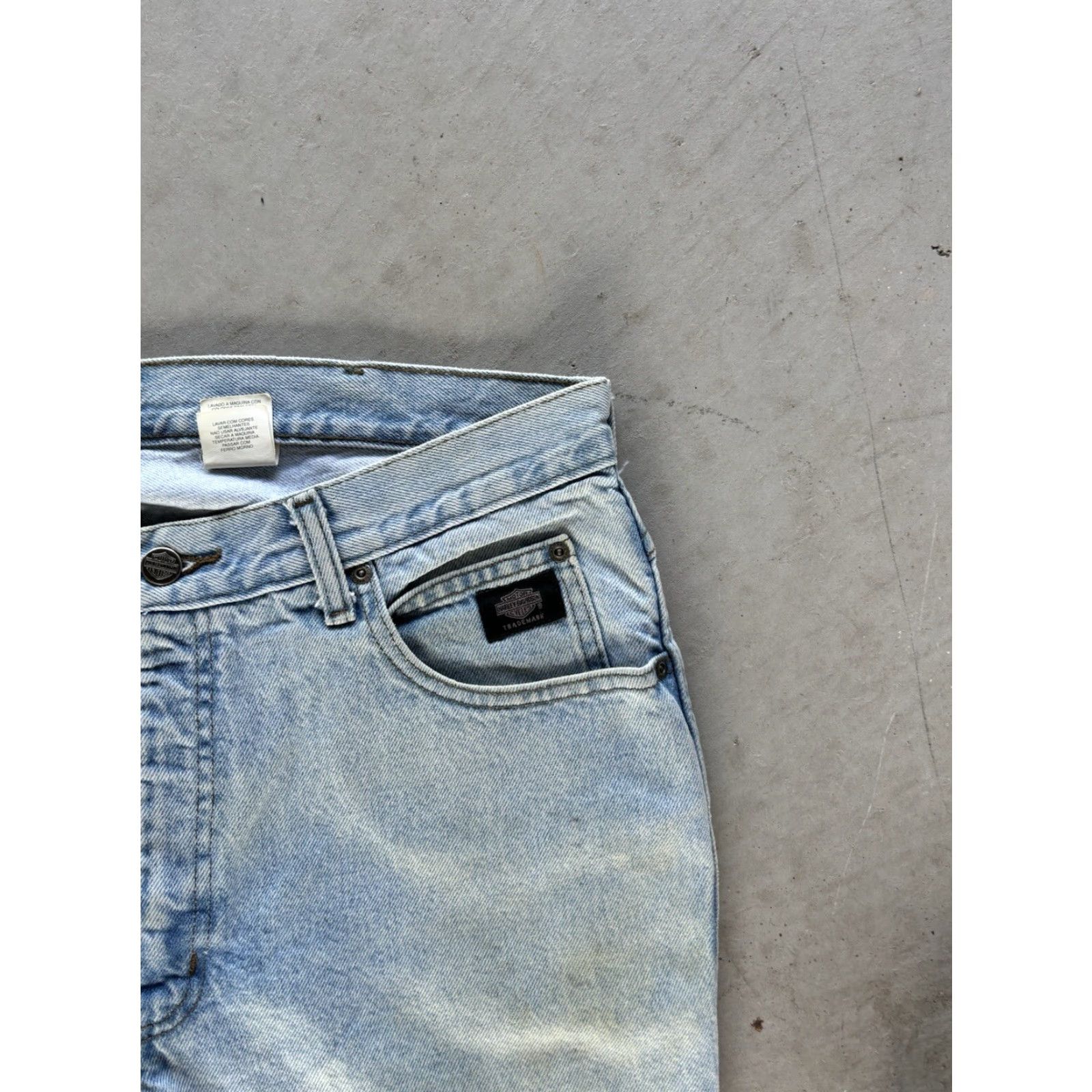 Harley Davidson VINTAGE Harley-Davidson Jeans Denim 36x30 Light Wash Straight 90s Mens Blue Cotton Regular Jeans Size US 36 / EU 52 - 6 Thumbnail