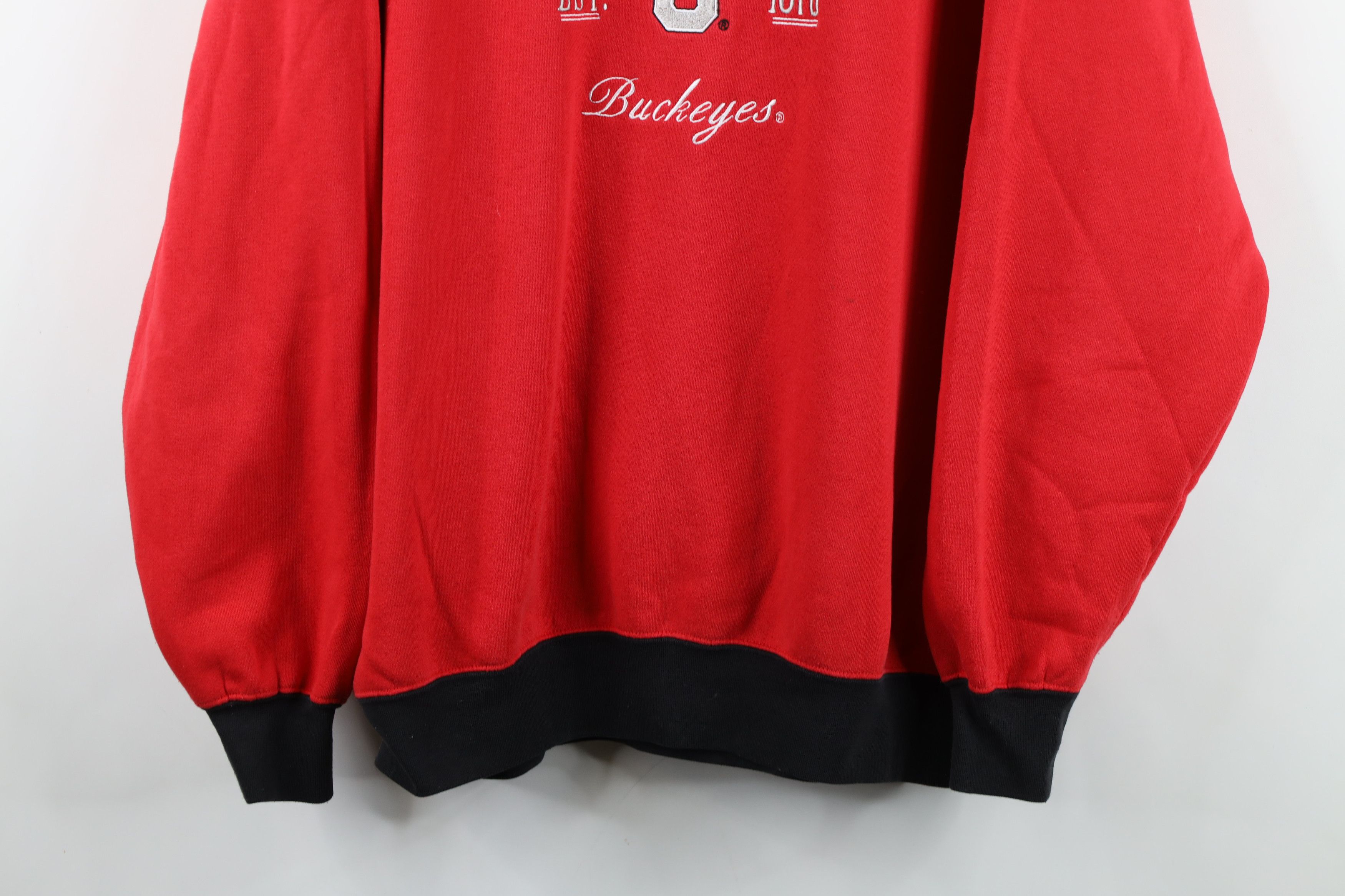 Vintage Vintage 90s Spell Out Ohio State University Sweatshirt Red Size US L / EU 52-54 / 3 - 3 Thumbnail