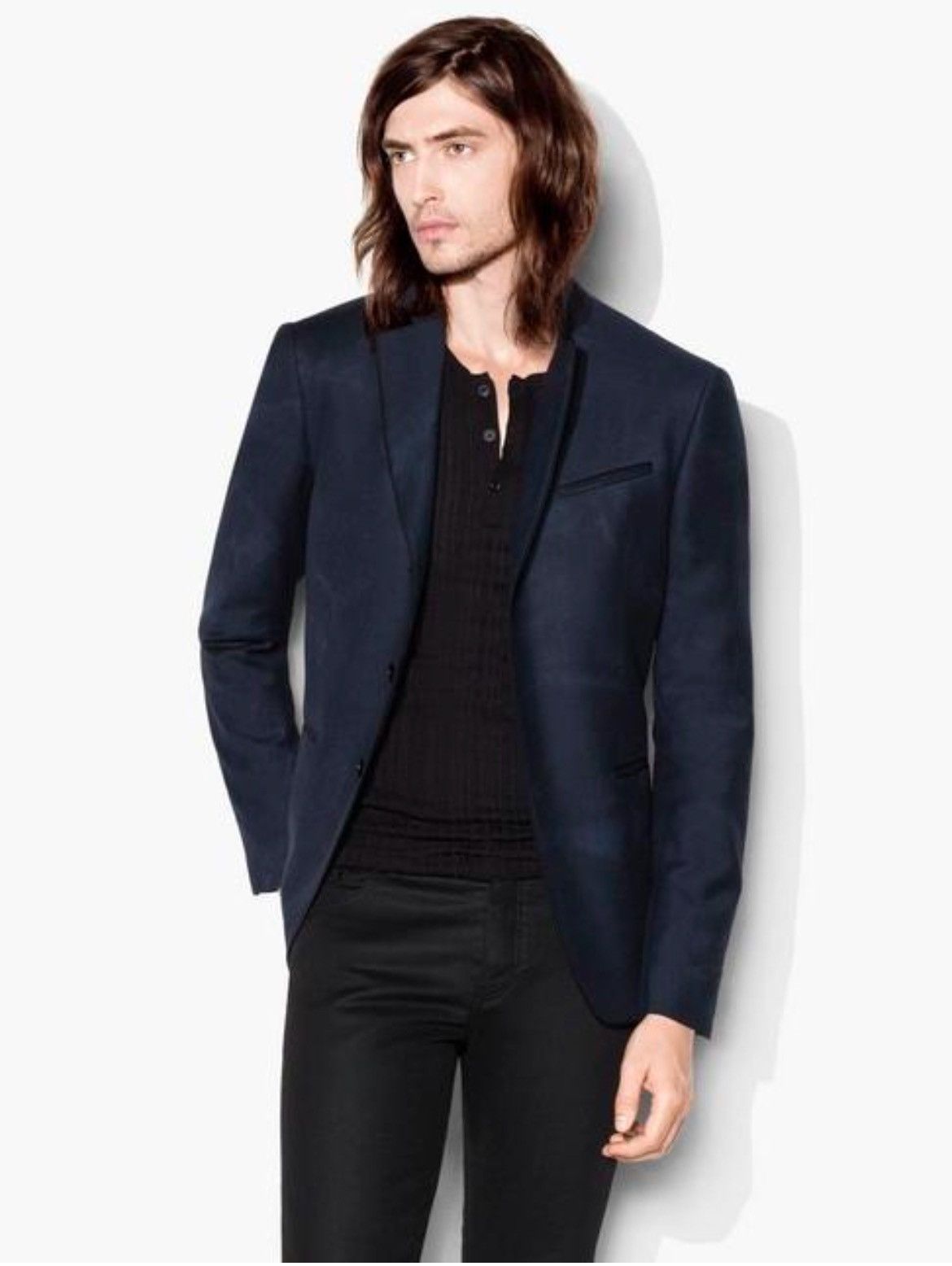 John Varvatos Indigo Jacquard suit. Size EU 48/EU50 Size 38R - 1 Thumbnail