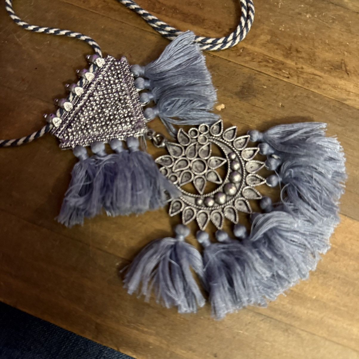 Other Ritika Sachdeva Bohemian blue tassel double pendant necklace Size ONE SIZE - 3 Thumbnail