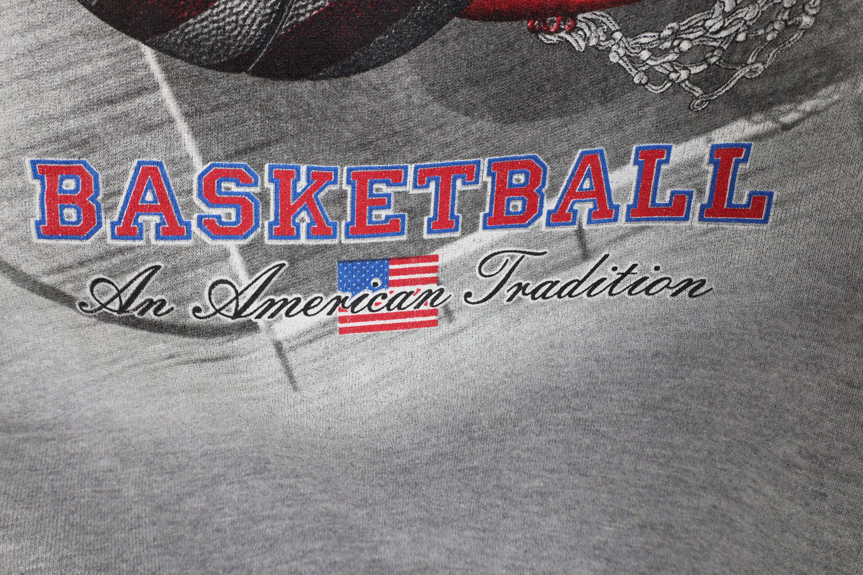 Vintage Vintage 90s Basketball An American Tradition Sweatshirt Gray Size US XL / EU 56 / 4 - 5 Thumbnail
