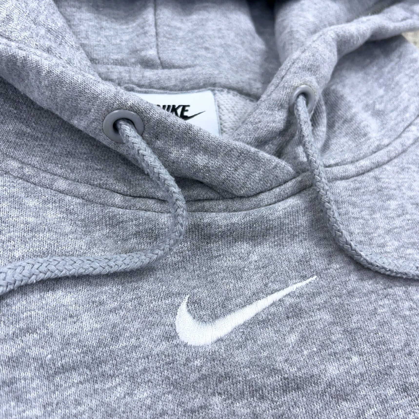Nike Nike Hoodie Women XS Gray White Center Swoosh Baggy Retro Cotton Heather Size XS / US 0-2 / IT 36-38 - 5 Thumbnail