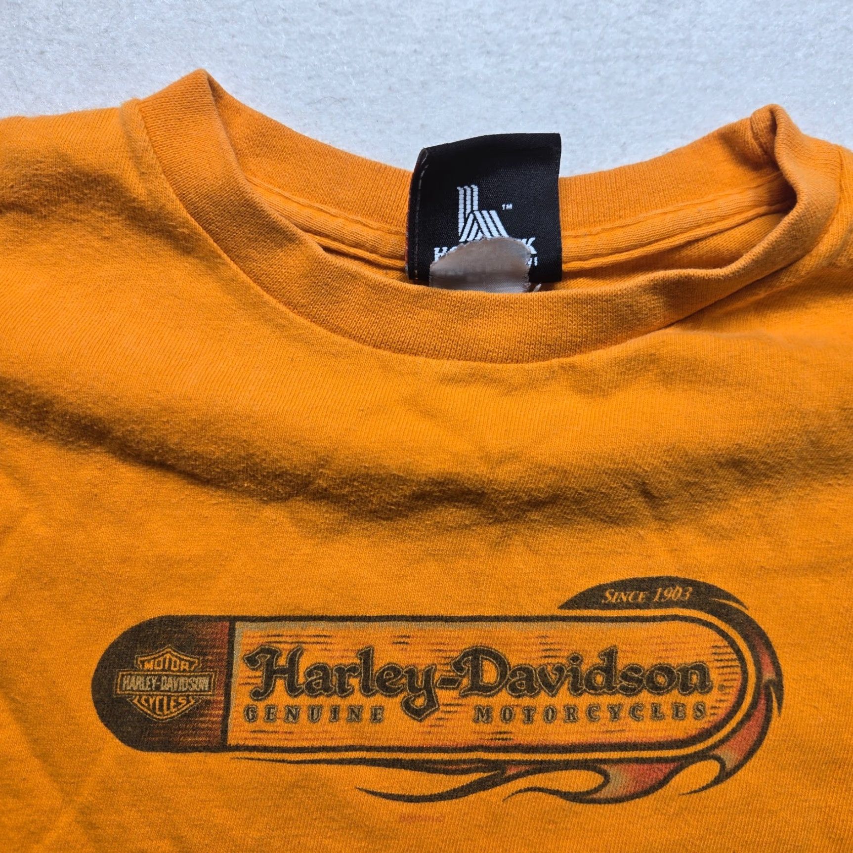 Harley Davidson Harley-Davidson Women’s Cropped T-Shirt S Orange Solid Short Sleeve 90s Vintage Size S / US 4 / IT 40 - 3 Thumbnail