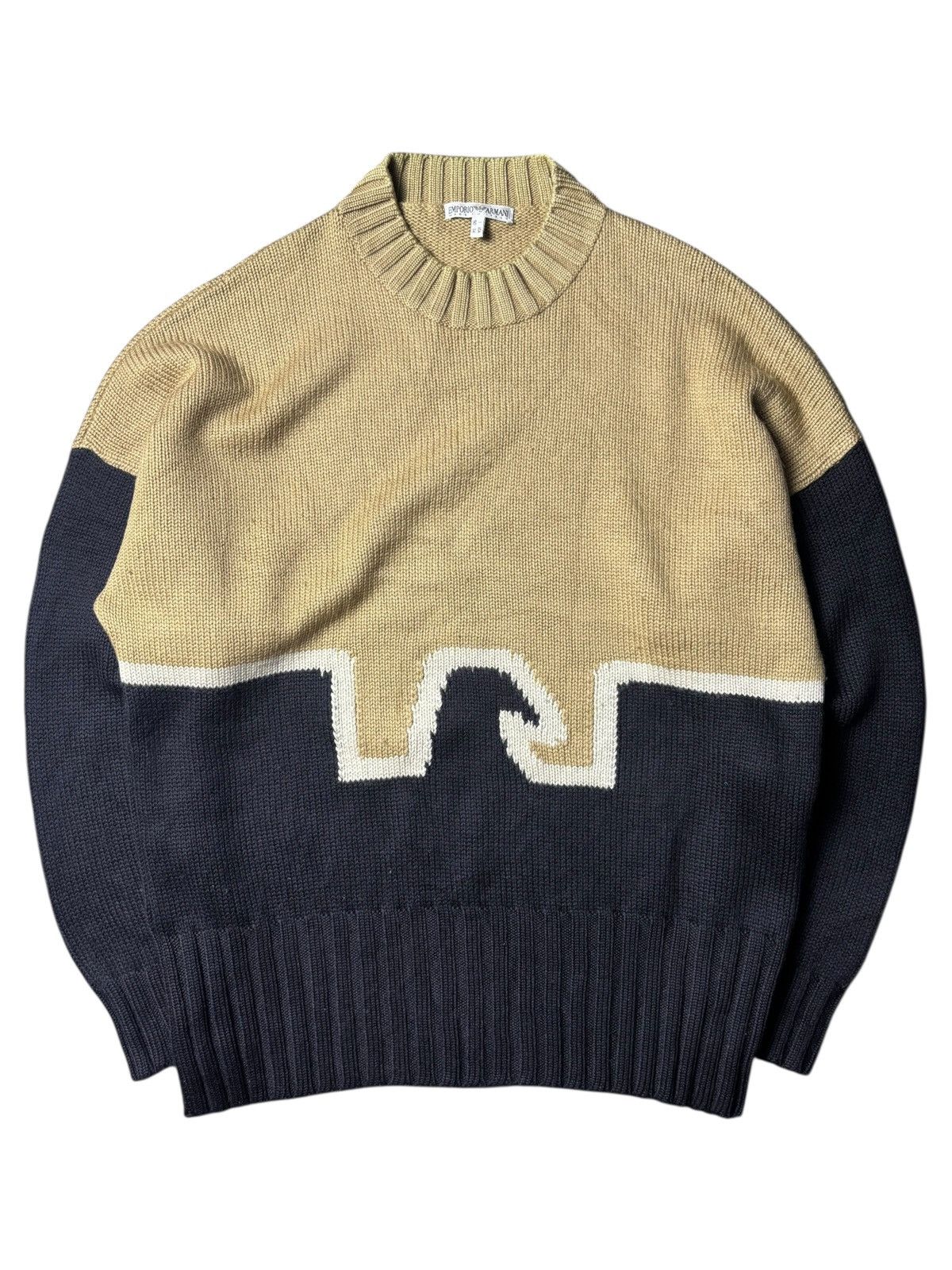 Emporio Armani 1990s Emporio Armani Eagle Knitwear Size US L / EU 52-54 / 3 - 1 Thumbnail
