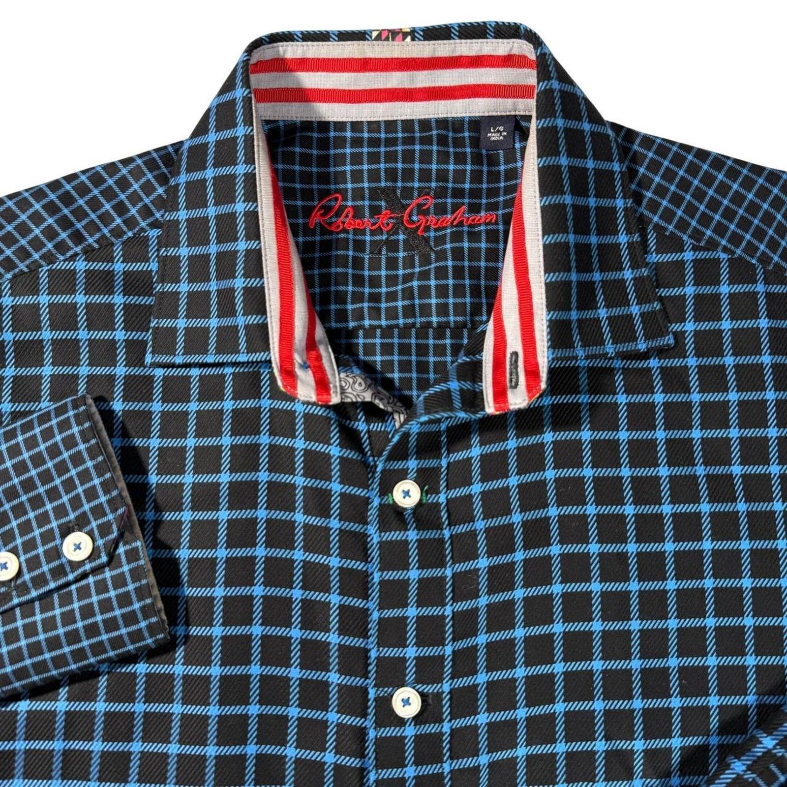 Robert Graham Robert Graham Mens Grid Button Down Shirt Long Sleeve Large Size US L / EU 52-54 / 3 - 1 Thumbnail
