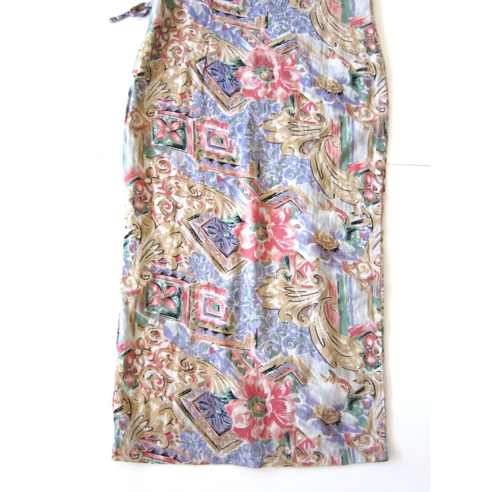 Pinko VINTAGE Zachi Dress Pink Purple Floral Wrap Long Maxi Tank Sun Dress S Size S / US 4 / IT 40 - 7 Thumbnail