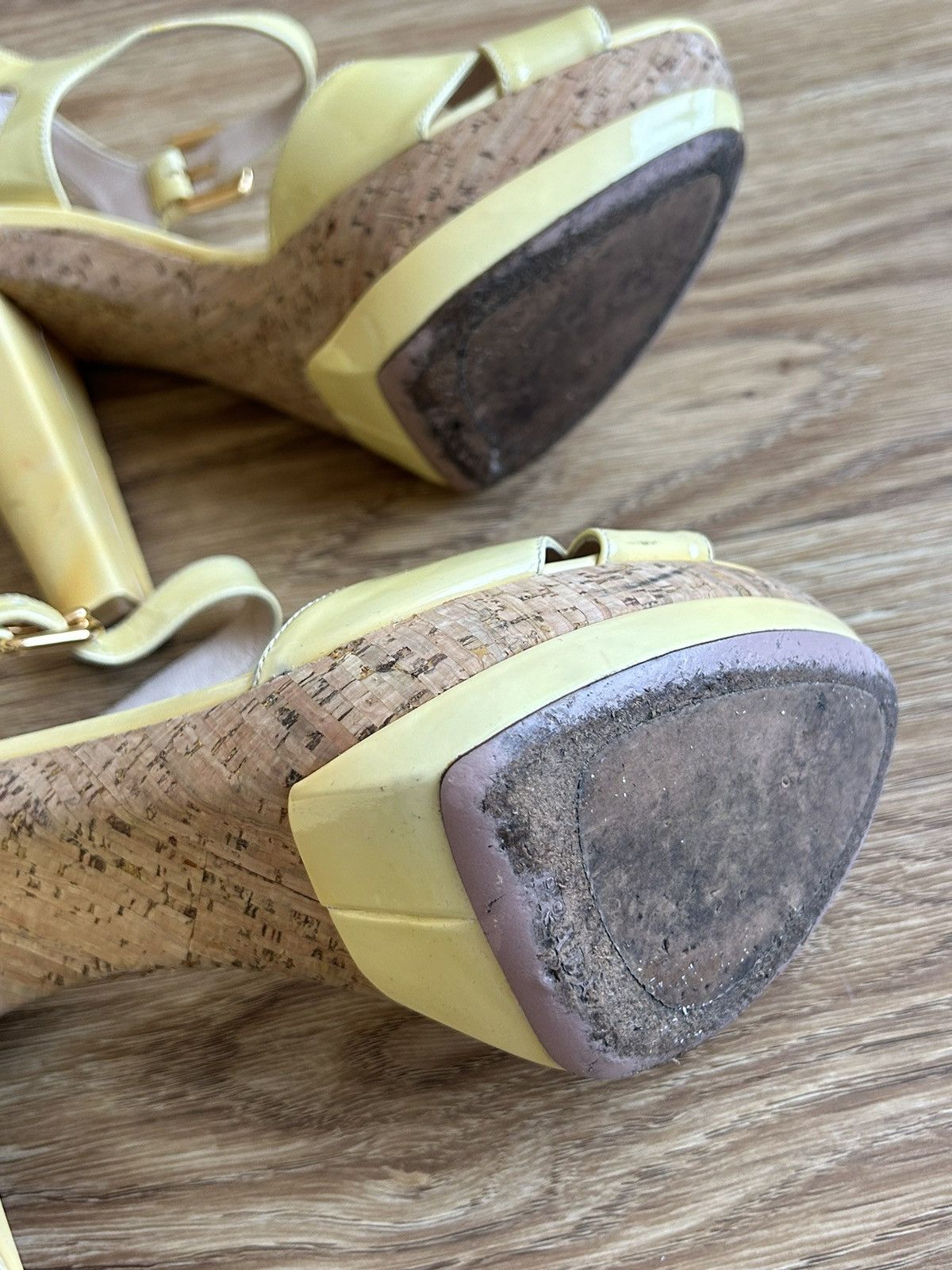 Prada Prada leather ankle strap cork high heels sandal size 39,5 Size US 9.5 / IT 39.5 - 16 Thumbnail