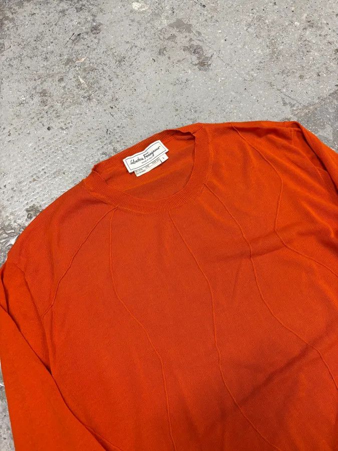 Salvatore Ferragamo 1990s Salvatore Ferragamo Orange Contemporary Sweater Size US S / EU 44-46 / 1 - 5 Thumbnail