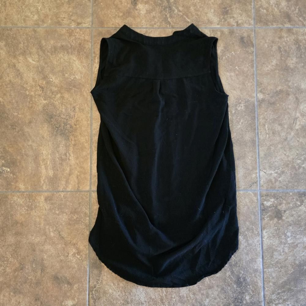 Designer Black Long Lily White Dressy Blouse Size S / US 4 / IT 40 - 2 Thumbnail