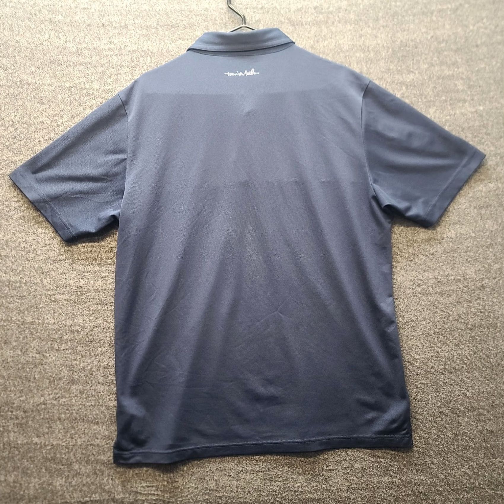 TravisMathew Travis Mathew Polo Mens L Golf Performance Stretch Placket Short Sleeve Knit Polo Shirt Blue Spandex Polyester Logo Regular Fit Collection Size US L / EU 52-54 / 3 - 7 Thumbnail