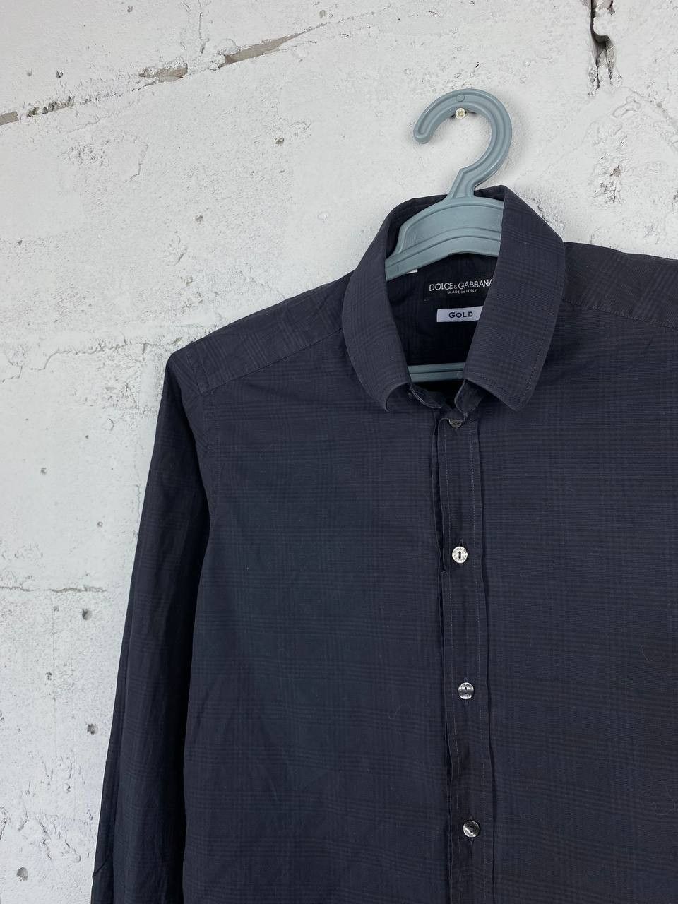 Dolce & Gabbana × Vintage DG Vintage Dolce&Gabbana Gold Made in Italy Check Shirt Size US S / EU 44-46 / 1 - 2 Thumbnail