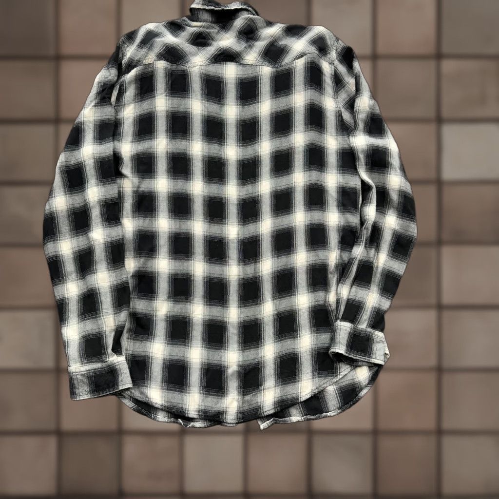 YoungLA YoungLA Shirt Mens Large Black White Plaid Flannel Pearl Snap Casual Western Button-Up Long Sleeve Size US L / EU 52-54 / 3 - 1 Thumbnail