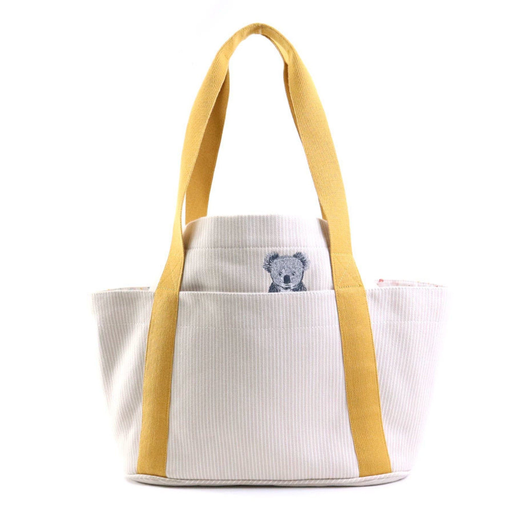 image of Hermes Shoulder Bag Mother's Passe-Passe Cotton Yellow X Beige Unisex in White, Women's
