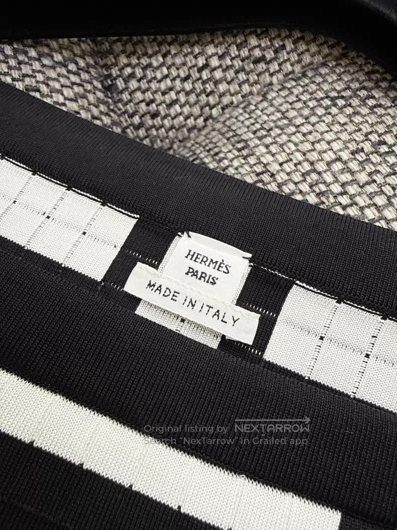 Hermes Hermes Black and White Knit Strap Dress Size XXS / US 00 / IT 34 - 4 Thumbnail