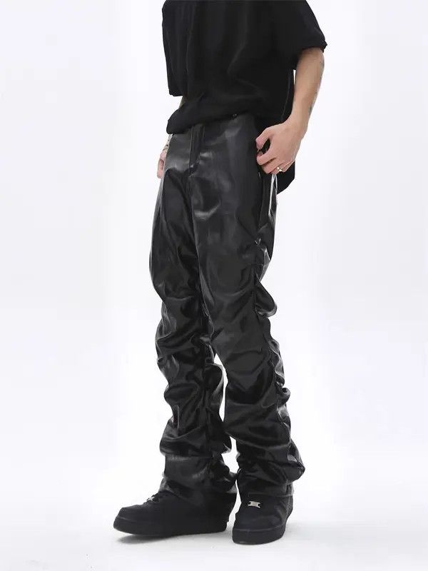 Japanese Brand Hori Punk niche design hip-hop loose casual leather pants Size US 32 / EU 48 - 5 Thumbnail