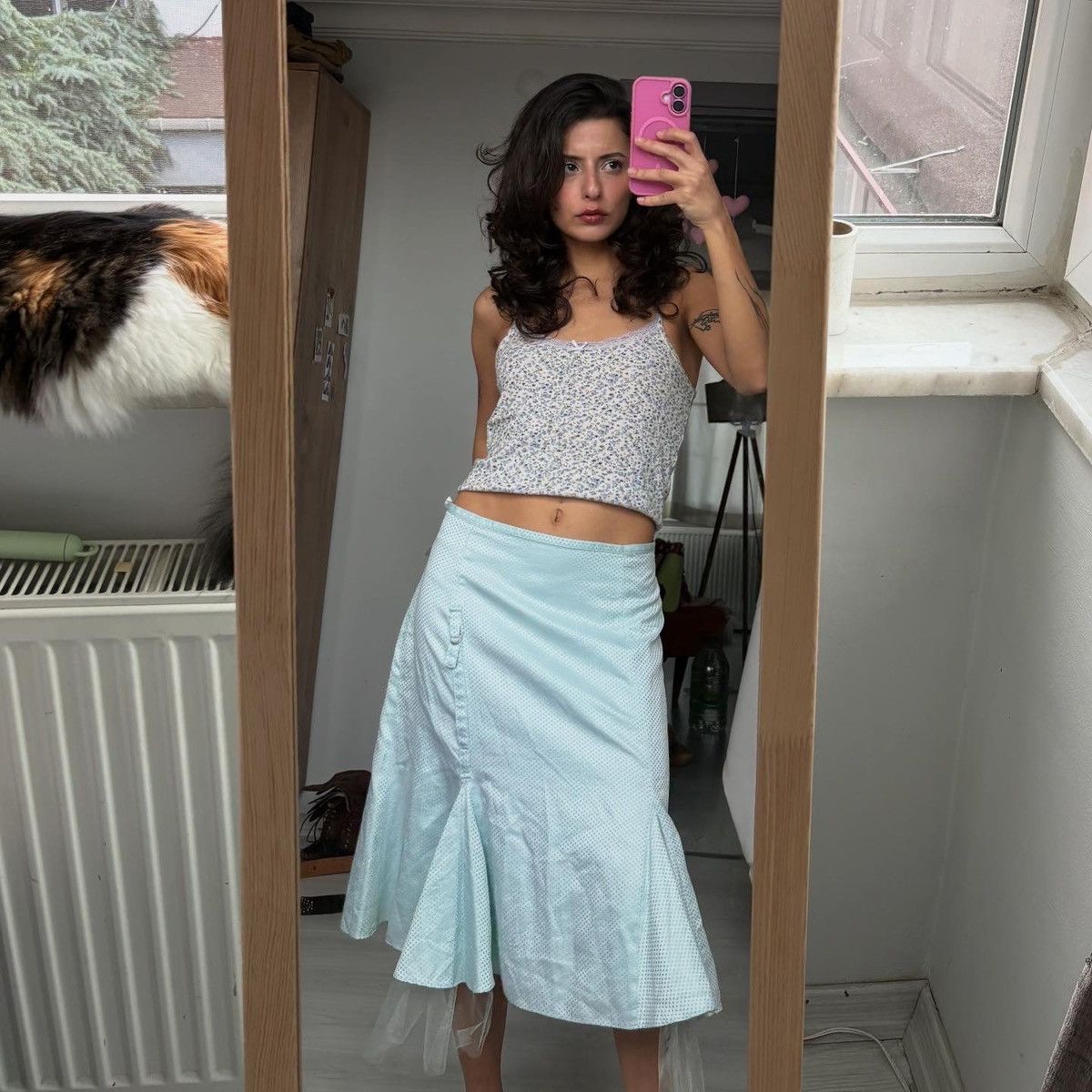Vintage y2k lux cotton skirt Size 26" / US 2 / IT 38 - 1 Thumbnail