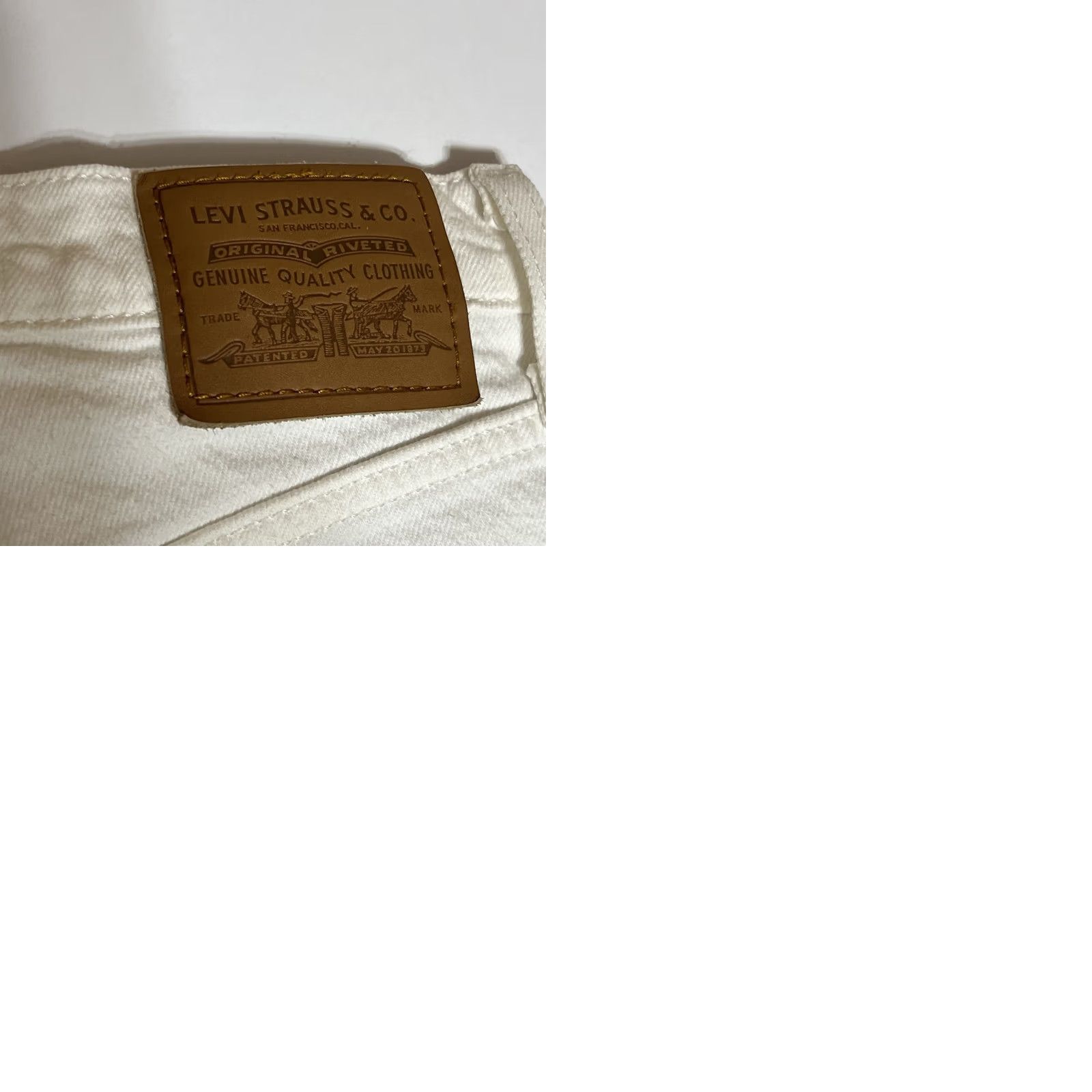 Levi's VINTAGE Levis Premium Ribcage Straight Ankle Jeans Womens 24x29 White Denim Size 42" / US 20 - 10 Thumbnail