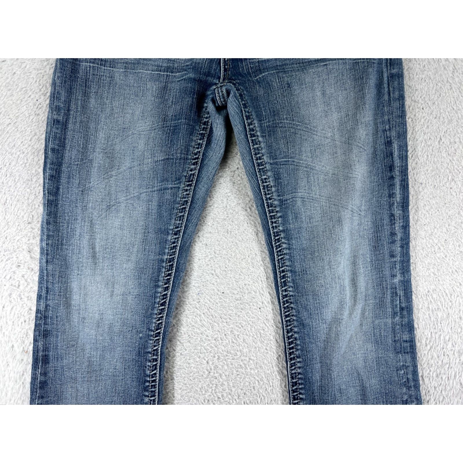 Vintage Lola Jeans Jeans Womens 26 Blue Denim Bootcut Adele KCB Low Rise Raw Hem Distressed 5-Pocket Style Cowboy Southwestern Designer Mens? Size 26" / US 2 / IT 38 - 7 Thumbnail
