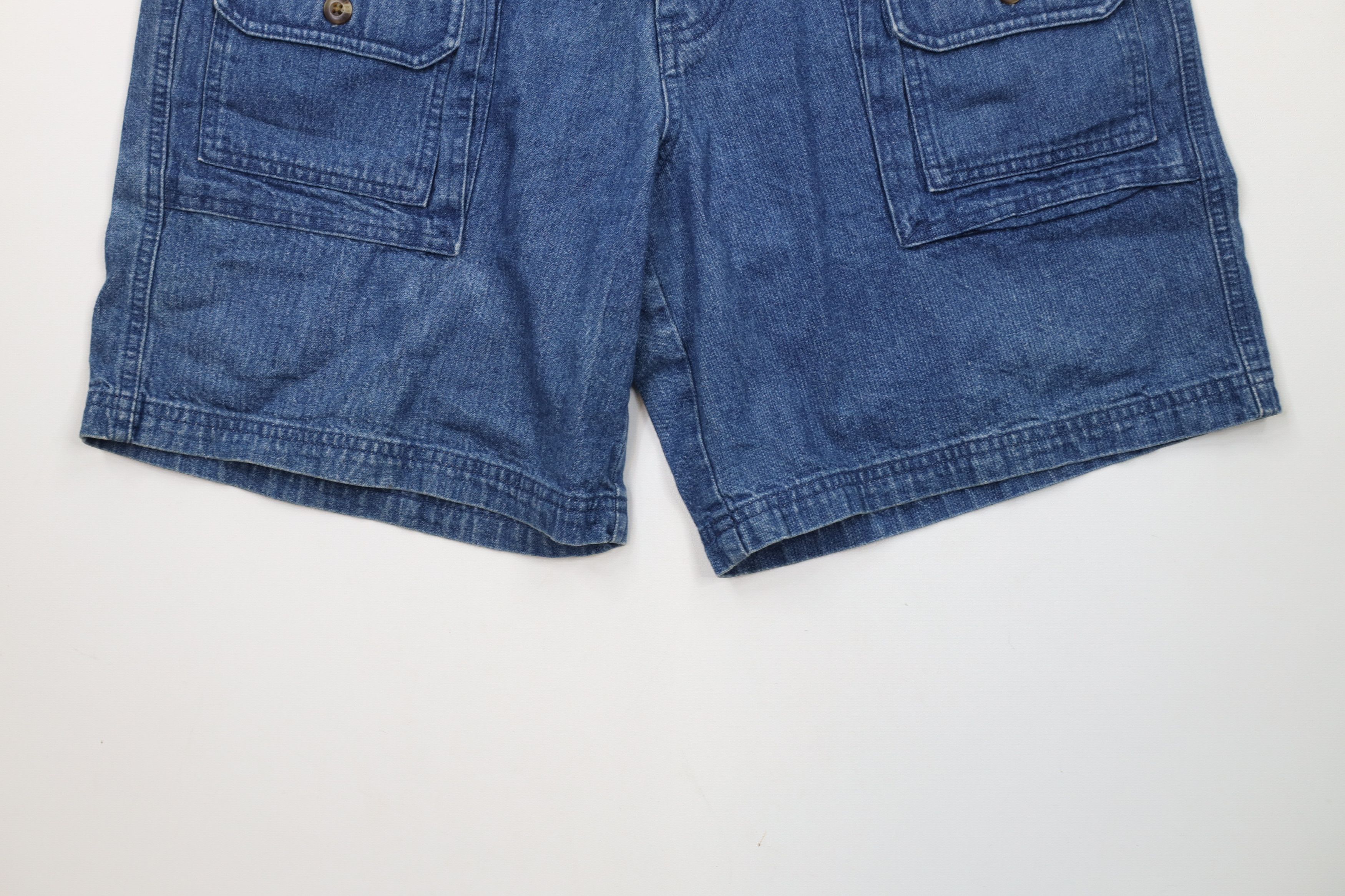 Cabelas × Vintage Vintage Cabelas Fit 7 Pocket Denim Jean Cargo Shorts Blue Size 34" / US 12 / IT 48 - 4 Thumbnail