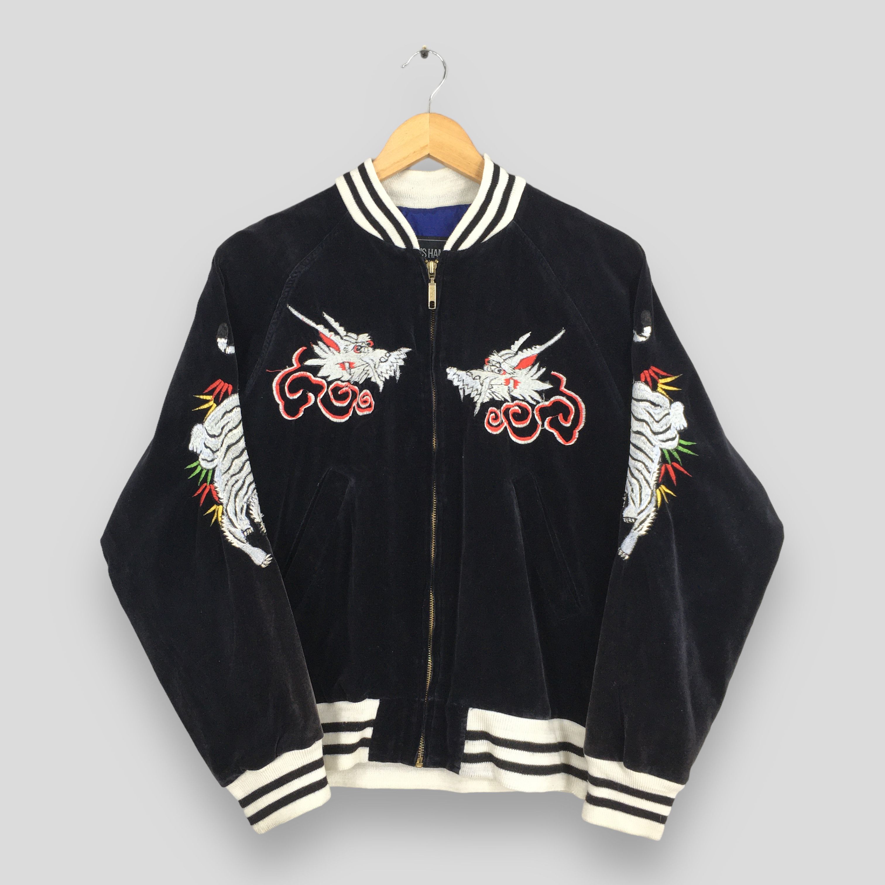 Vintage Vintage Sukajan Dragon Velvet Bomber Jacket Medium Size US M / EU 48-50 / 2 - 3 Thumbnail