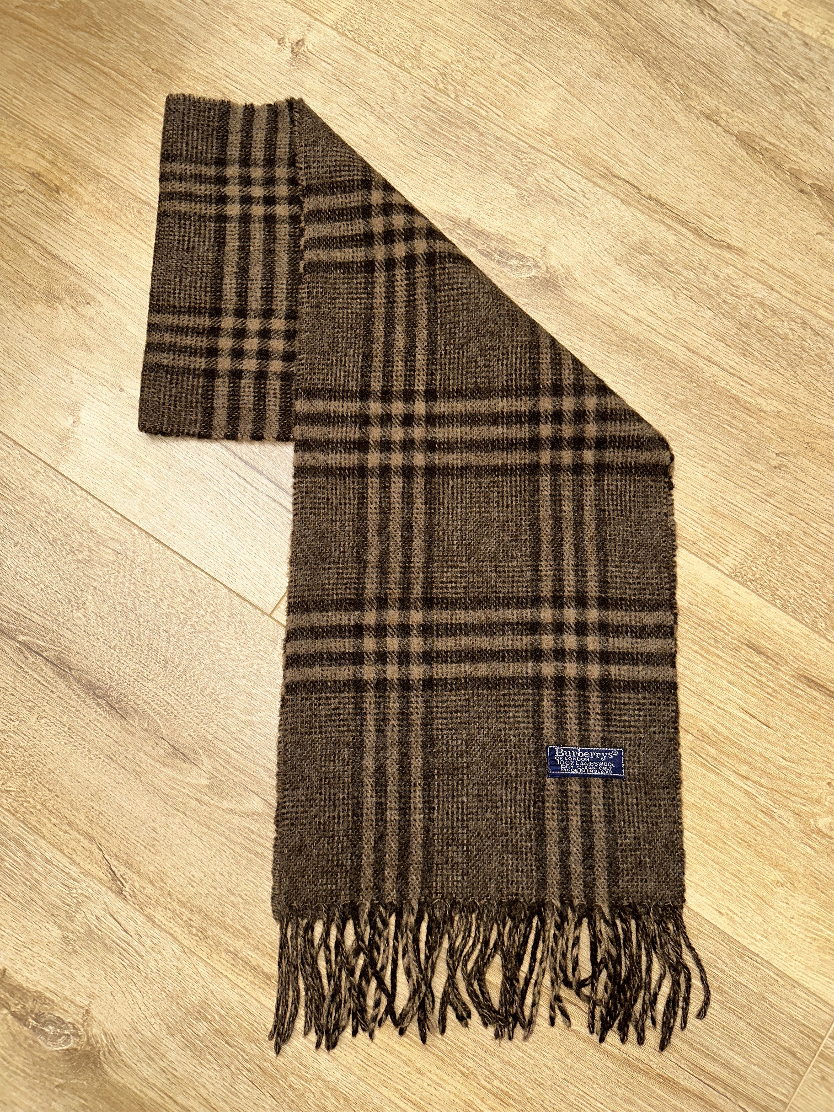 Burberry Vintage Burberrys Lambswool Scarf Check England 150x25cm Size ONE SIZE - 1 Thumbnail