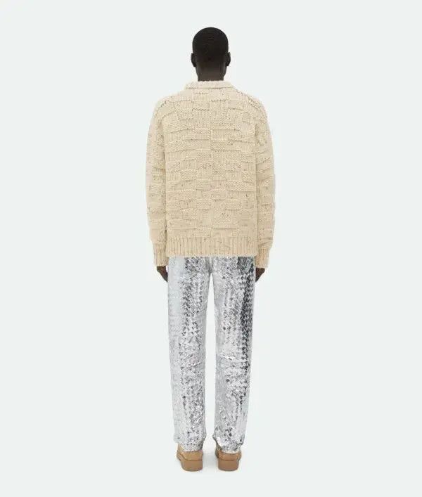 Bottega Veneta o1bcso1str0225 Heavy Intreccio Graphic Wool Sweater in Beige Size US L / EU 52-54 / 3 - 4 Thumbnail