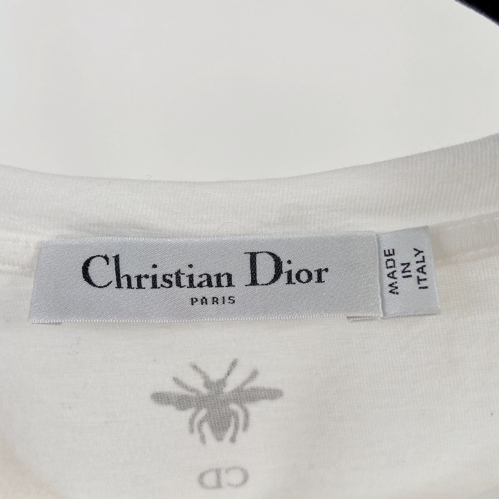 Dior Christian Dior White Logo Tee S Size S / US 4 / IT 40 - 6 Thumbnail