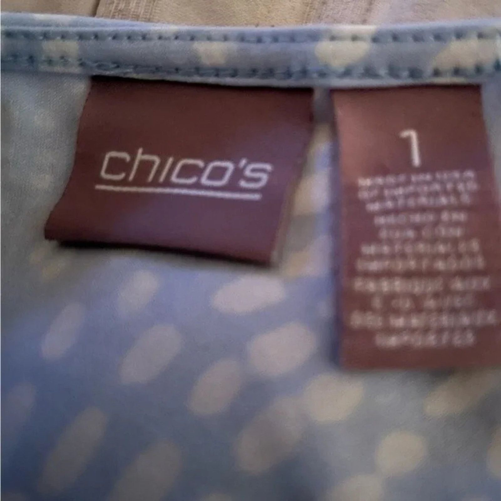 Chicos Chico’s top size 1 (M/8). Light and dark blue. Size M / US 6-8 / IT 42-44 - 6 Thumbnail