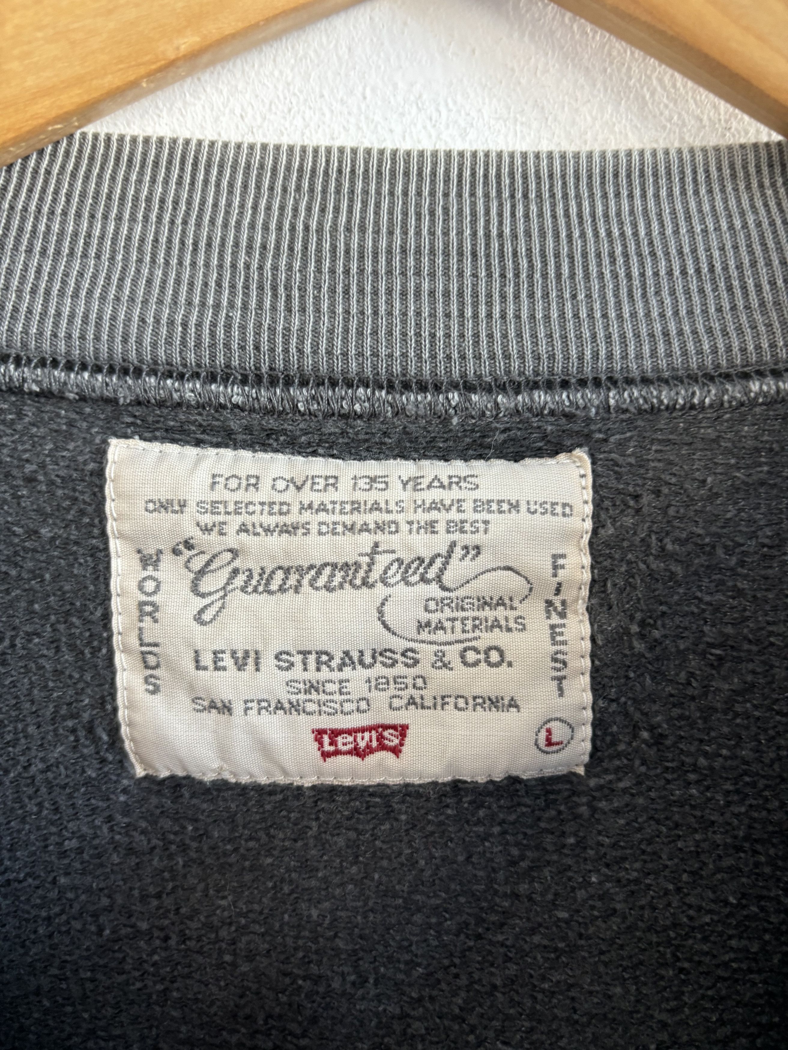 Levi's × Levi's Vintage Clothing Vintage 80s Levis 501 Washed Grey Sweatshirt Size US L / EU 52-54 / 3 - 6 Thumbnail