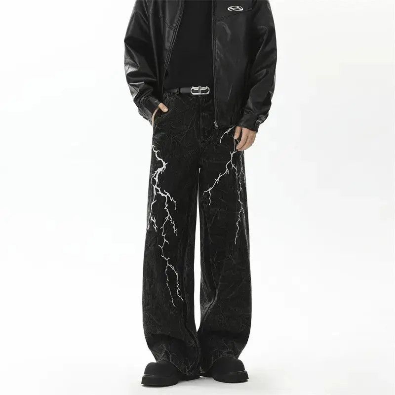Japanese Brand Retro loose embroidered wide leg jeans Size US 32 / EU 48 - 2 Thumbnail