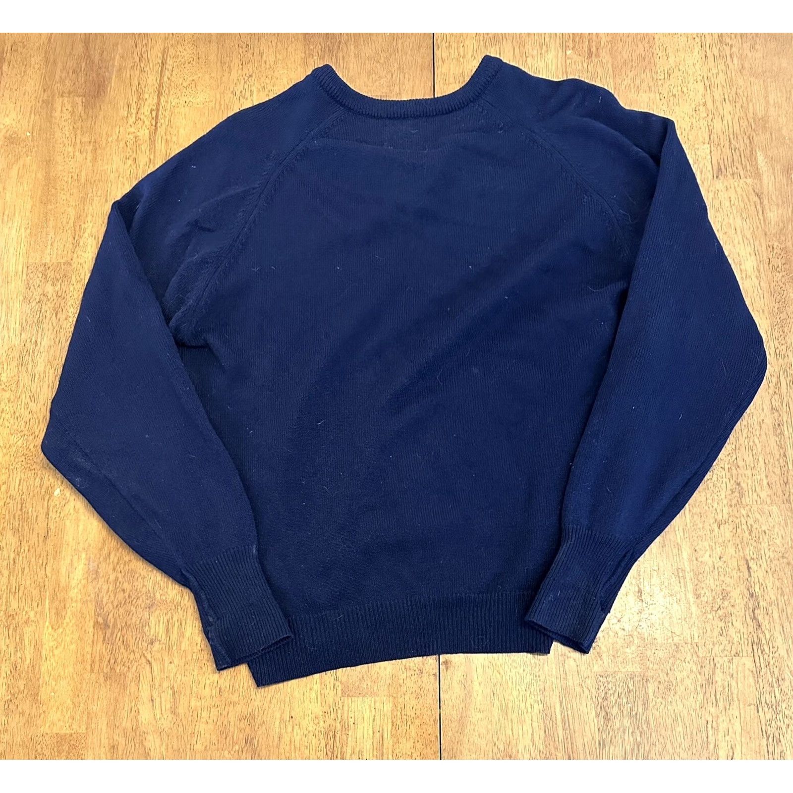 Pendleton VINTAGE Pendleton Lambswool V Neck Sweater M Navy Men Pullover 80s USA Size US M / EU 48-50 / 2 - 2 Thumbnail