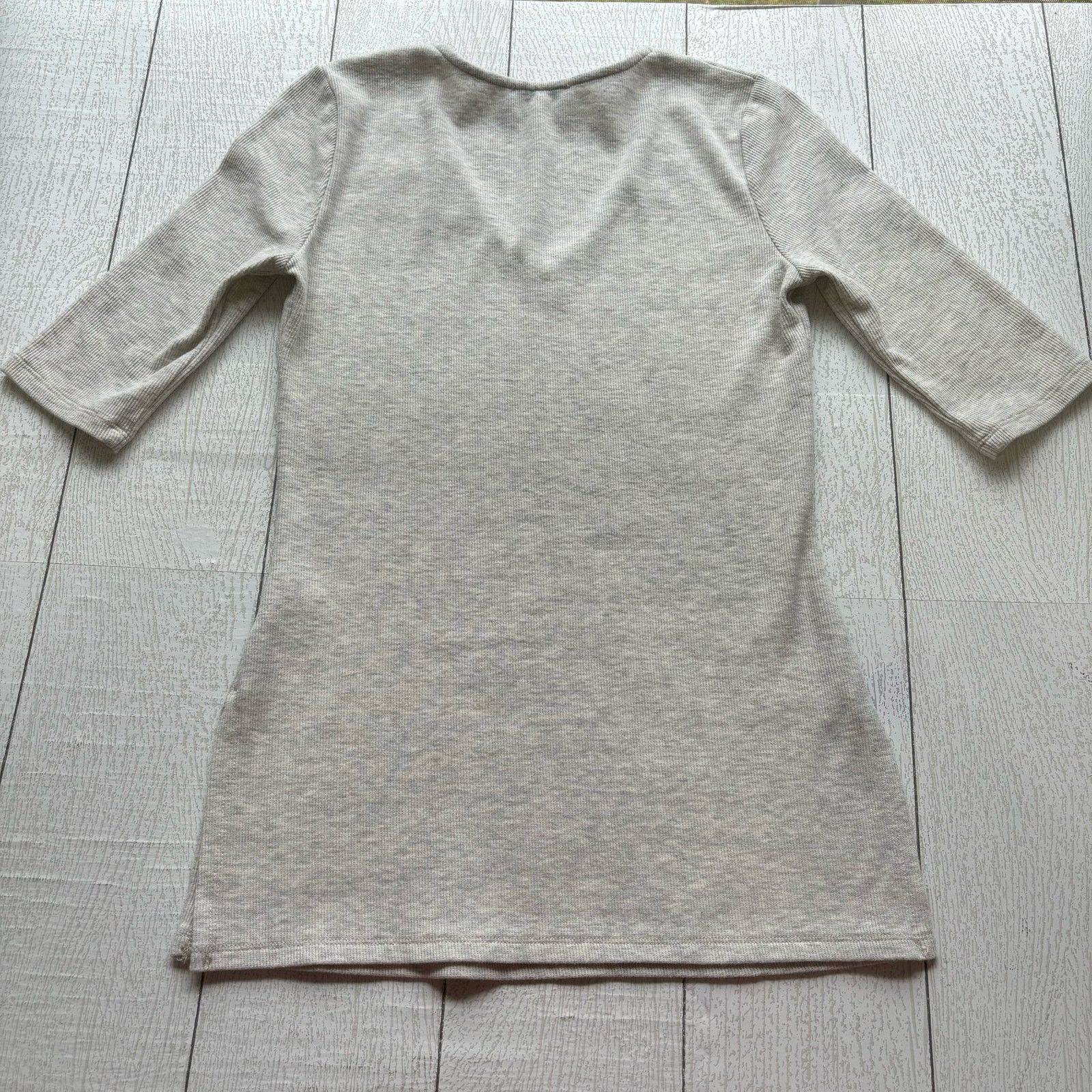 Other H Halston Marbled Gray V Neck Ribbed Shirt XS Stretch Top Size XS / US 0-2 / IT 36-38 - 9 Thumbnail