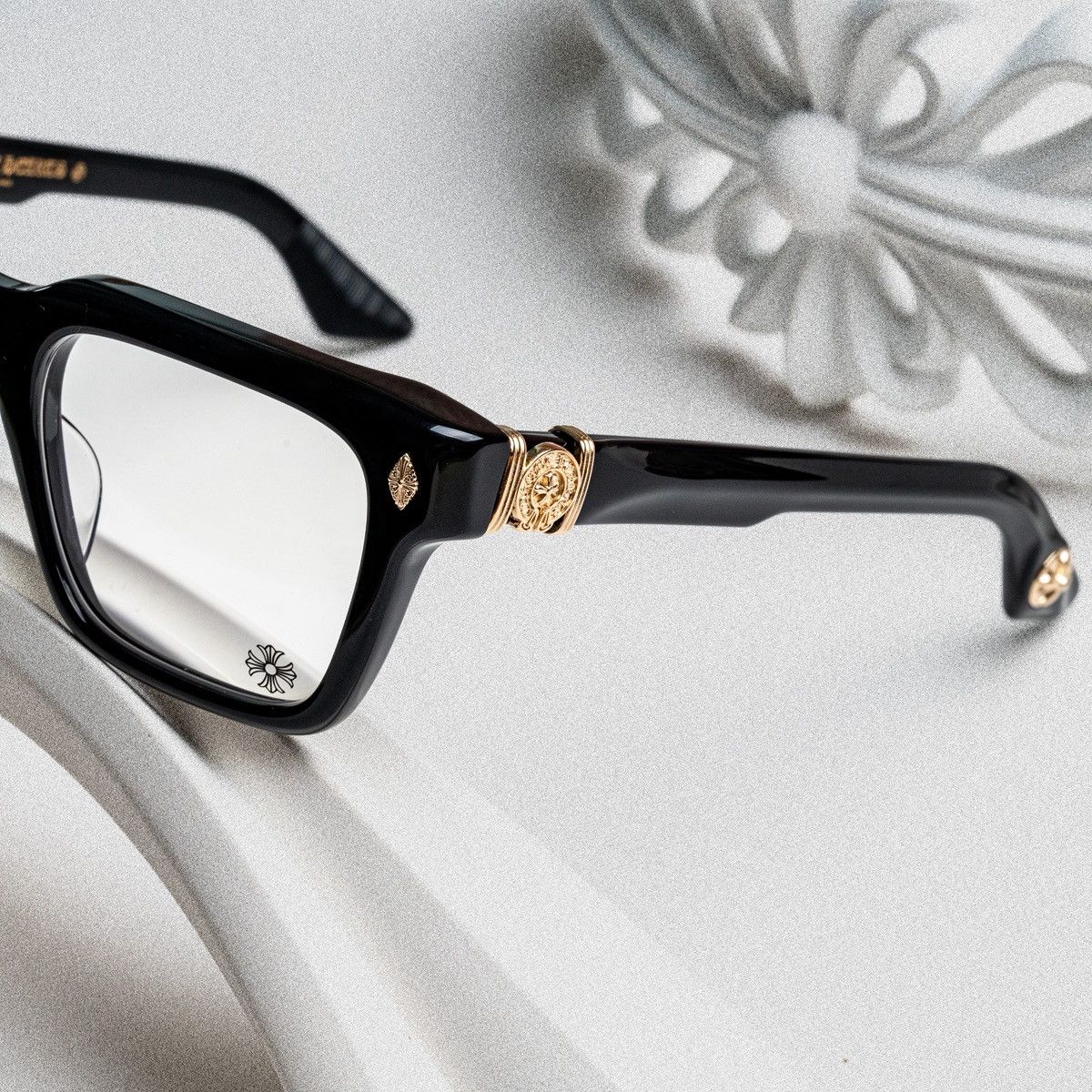 Chrome Hearts CHROME HEARTS HALLLAMANASS BLACK/ 18KGP GLASSES Size ONE SIZE - 3 Thumbnail