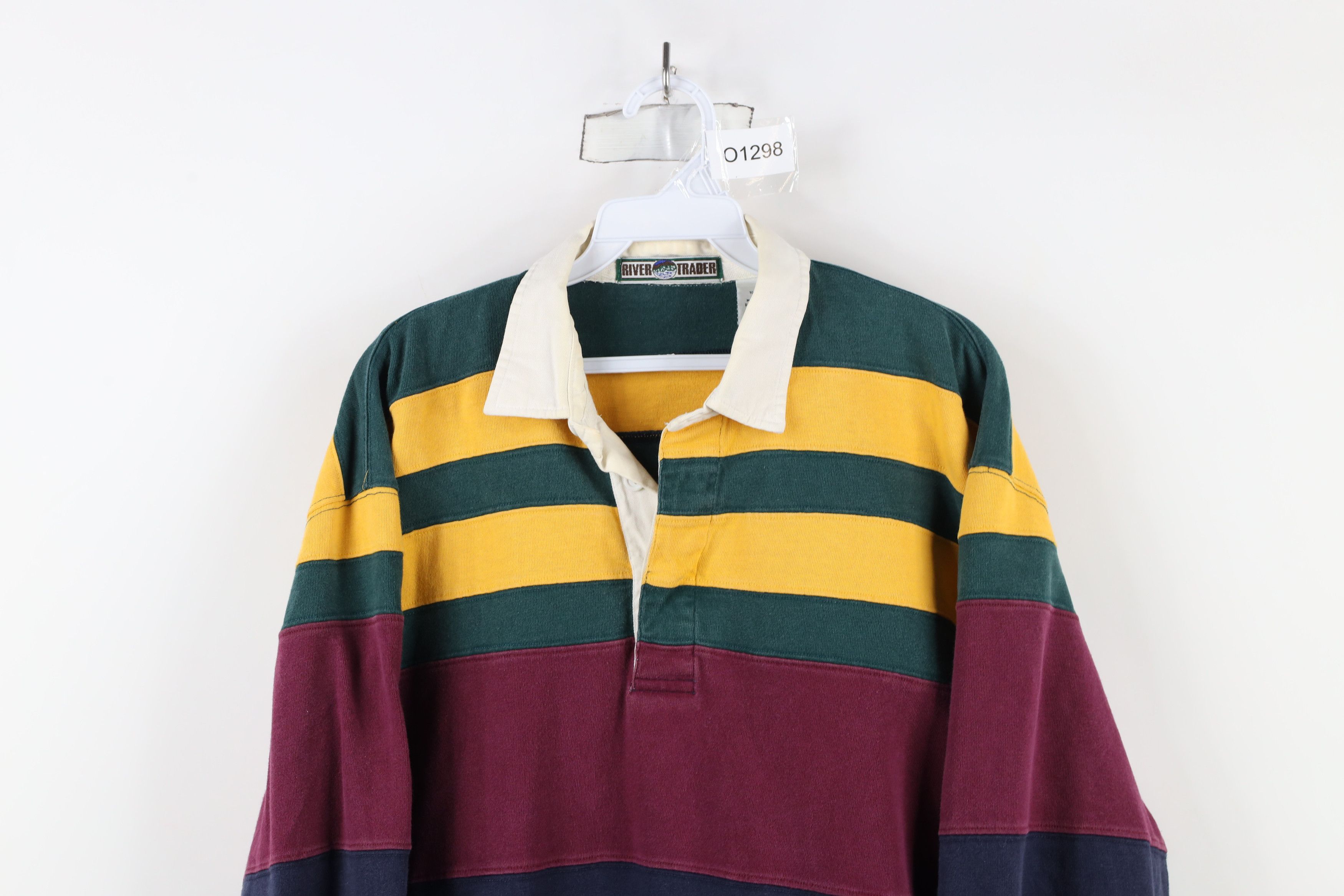 Vintage Vintage 90s Streetwear Striped Long Sleeve Rugby Polo Size US XL / EU 56 / 4 - 2 Thumbnail