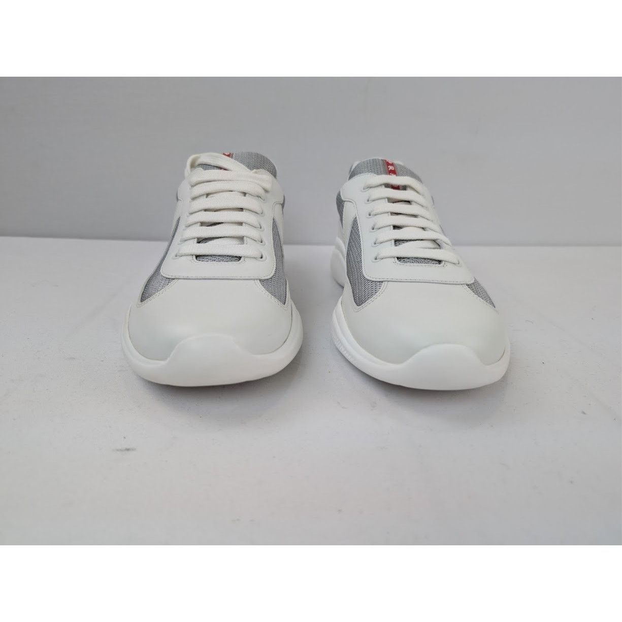 Prada o1rshd1 Calzature Uomo Sneakers in Bianco Argento Size US 12 / EU 45 - 9 Thumbnail