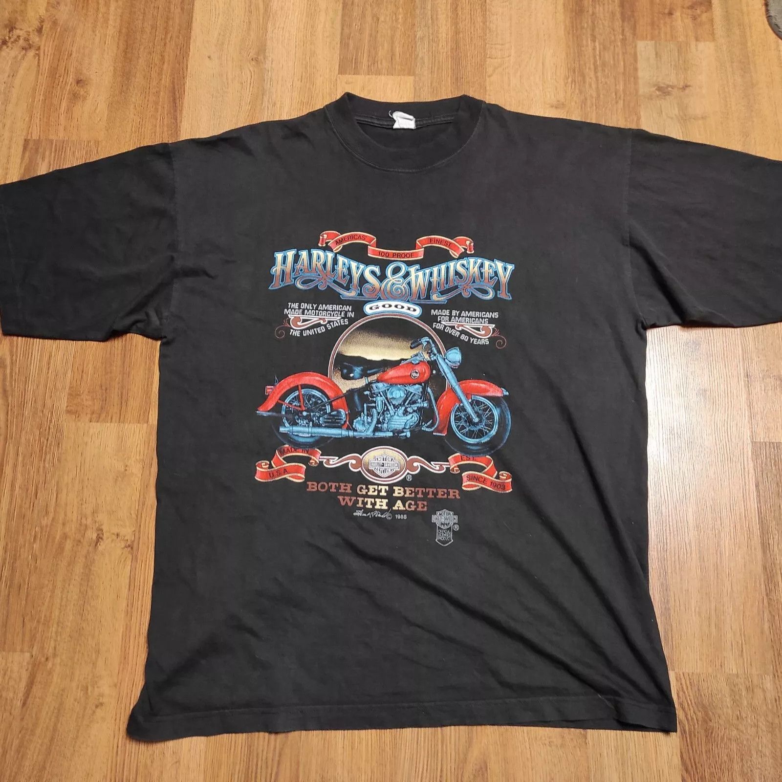 Harley Davidson × Vintage Vintage Harley Davidson 1985 Harley & Whiskey Steve McDonald Size US XL / EU 56 / 4 - 1 Thumbnail
