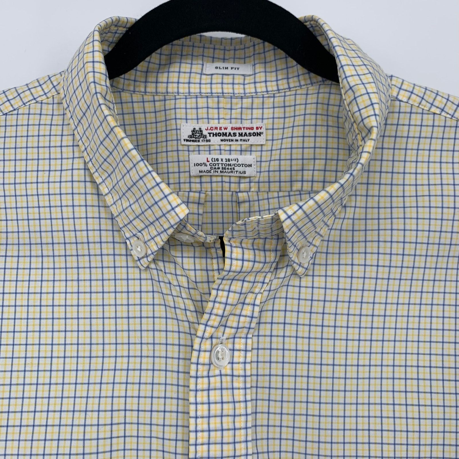 J.Crew J.Crew Button Down Shirt Men's Large Yellow Blue Gingham Size US L / EU 52-54 / 3 - 4 Thumbnail