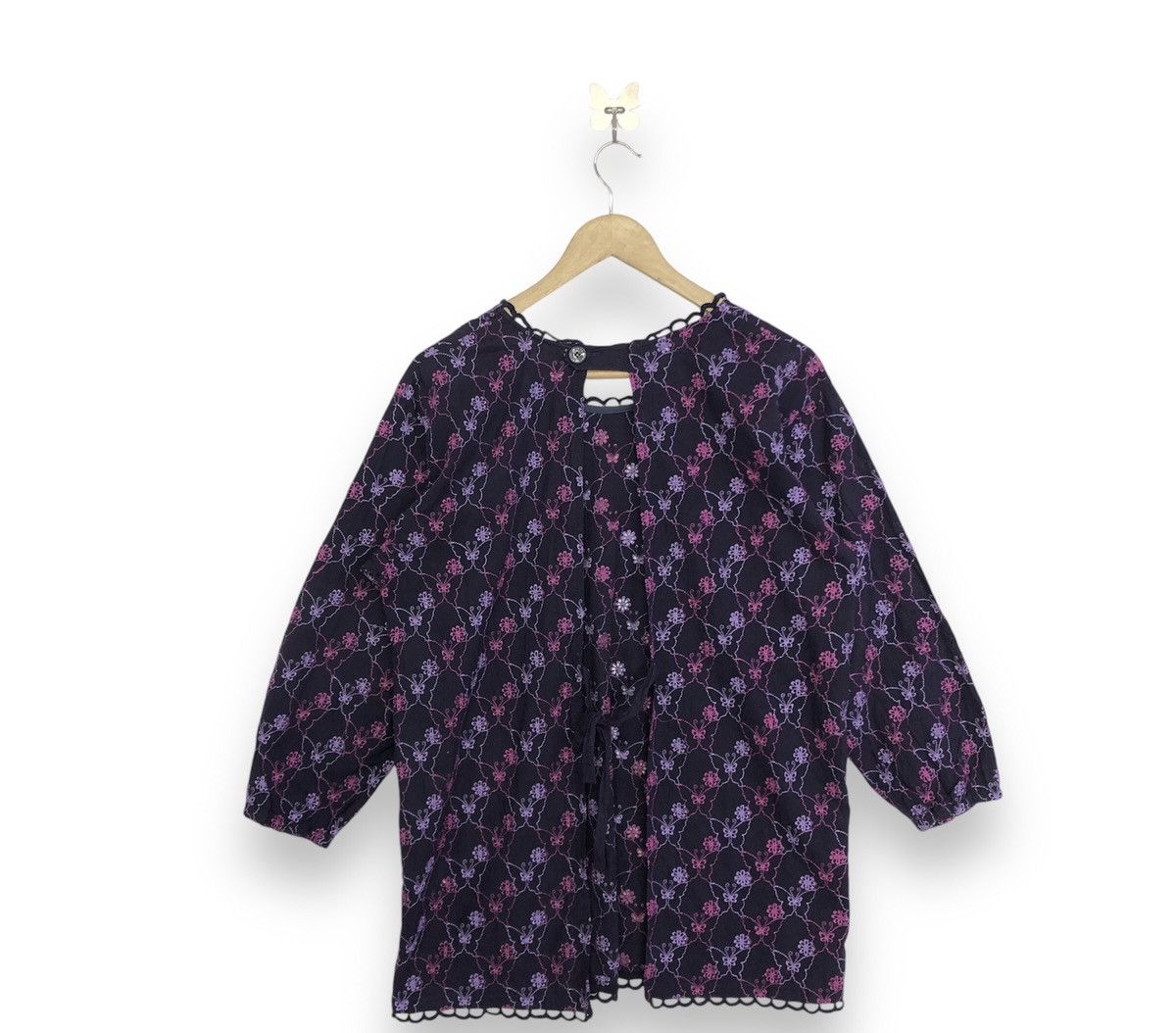 Hanae Mori Hanae Mori Motive Floral Women Blouses Dress Size L / US 10 / IT 46 - 2 Thumbnail