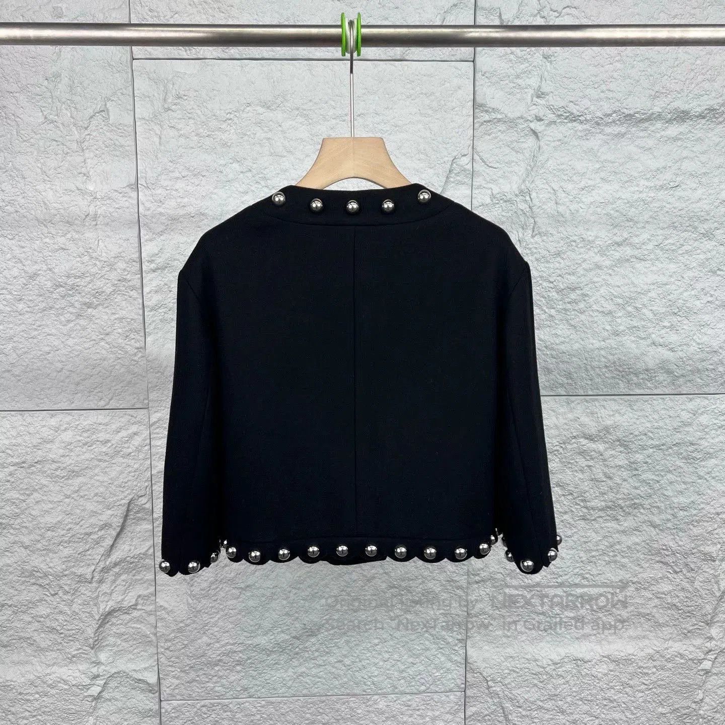 Valentino Valentino Black Studded Wool Jacket. Size US XS / EU 42 / 0 - 2 Thumbnail