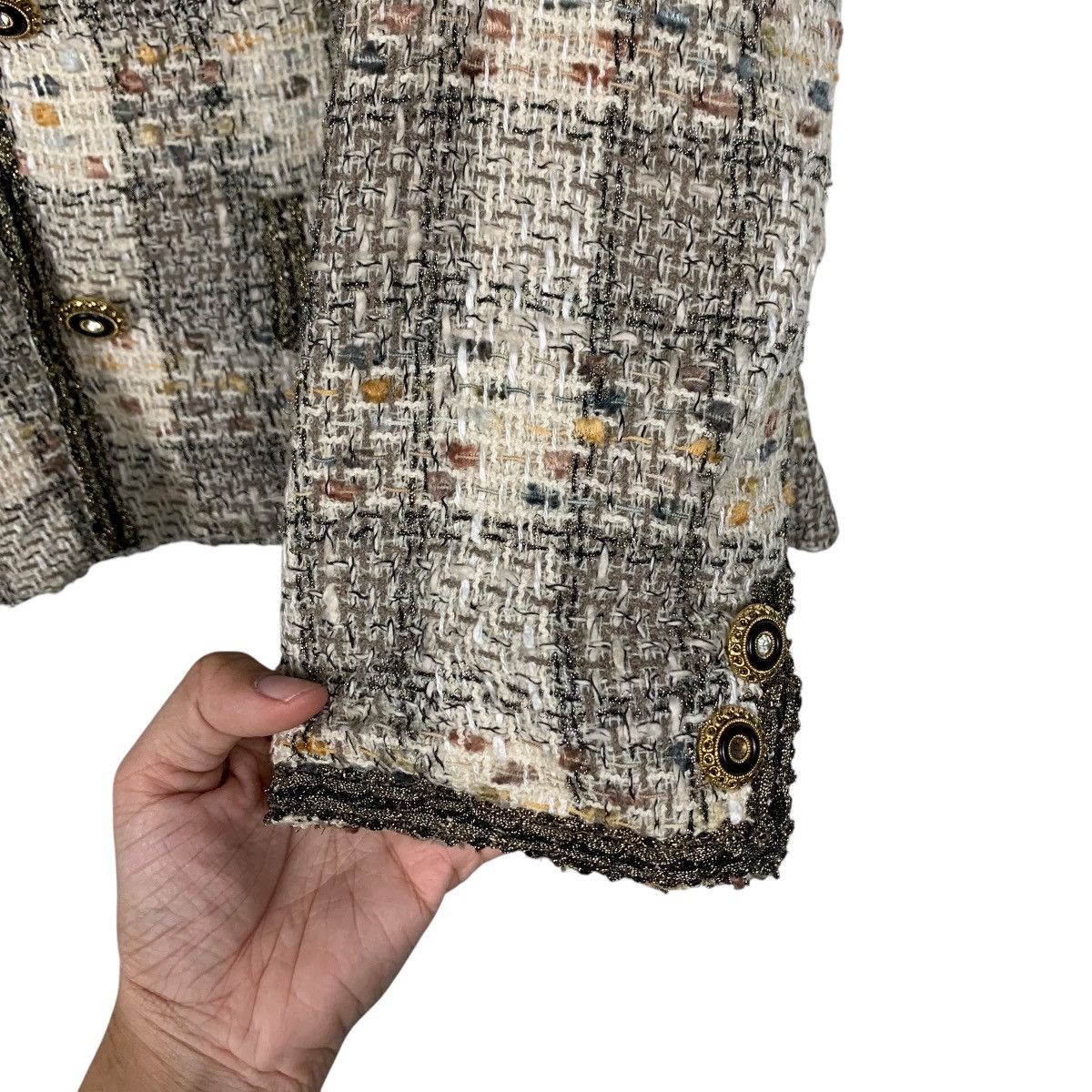 Japanese Brand BELLE OAK Linton Fabric Woven Wool Tweed Jacket #1731-C77 Size M / US 6-8 / IT 42-44 - 13 Thumbnail