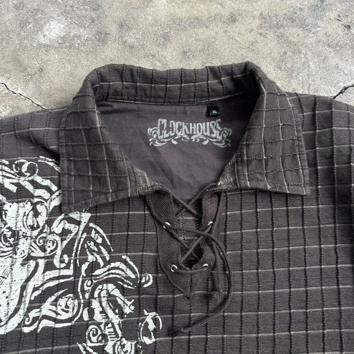 Japanese Brand × Vintage Vintage Clockhouse Waffle Texture Brown Long Sleeve Size US XL / EU 56 / 4 - 4 Thumbnail
