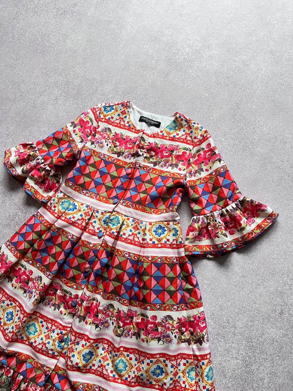 Designer Vintage Dolce & Gabbana Floral Abstract Dress Size M / US 6-8 / IT 42-44 - 2 Thumbnail