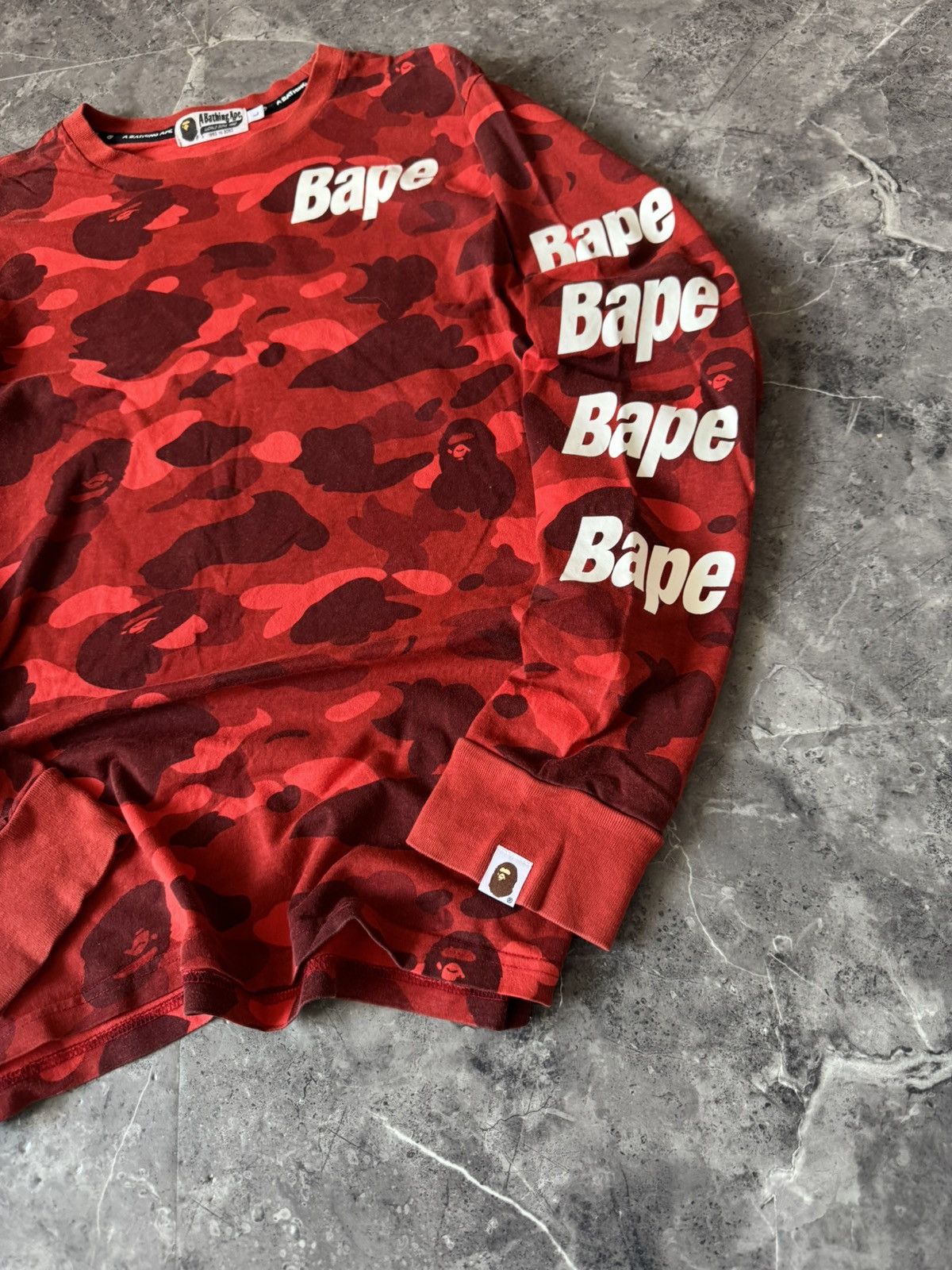 Bape Bape Red Camo Longsleeve Size L Size US L / EU 52-54 / 3 - 3 Thumbnail