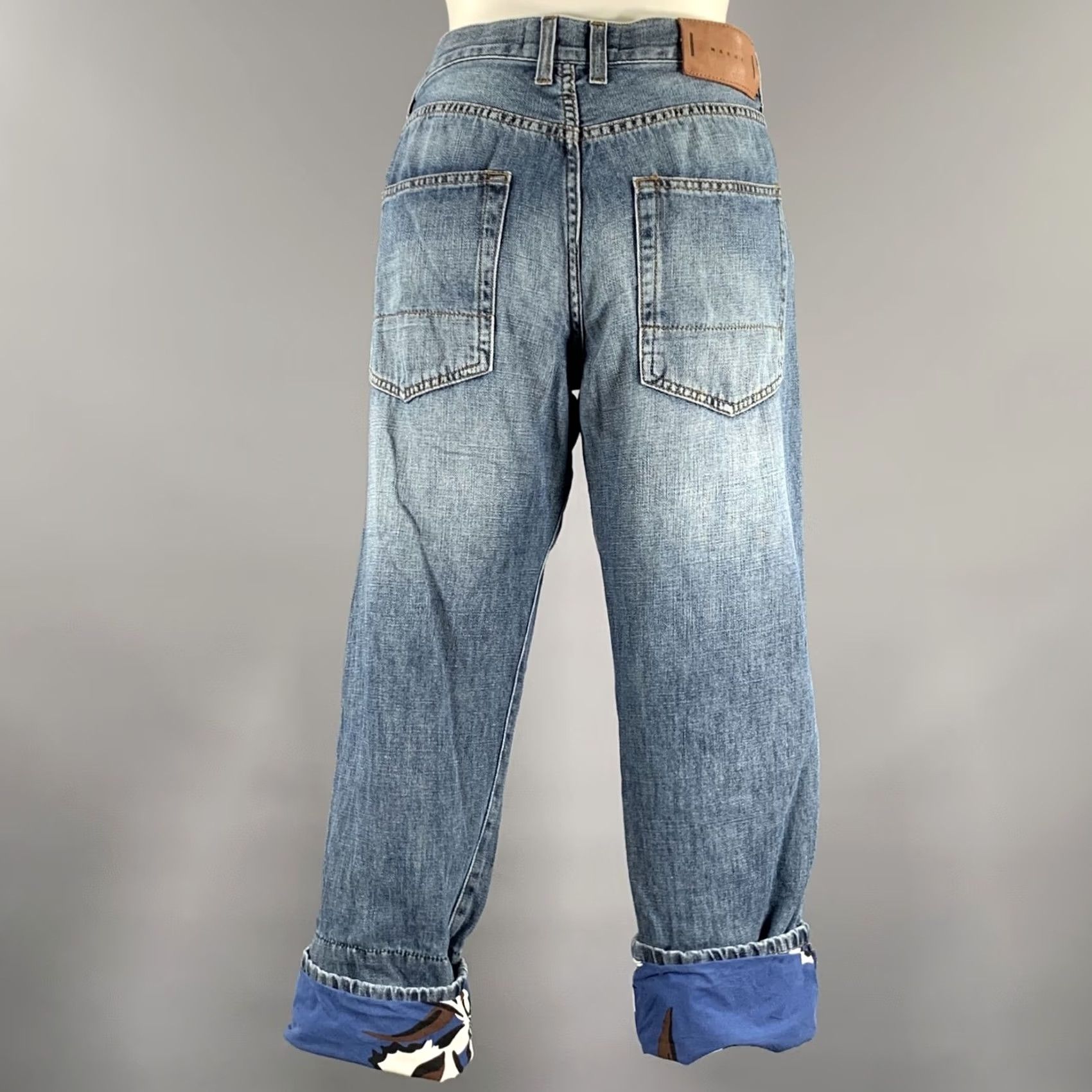 Marni MARNI Pants M Blue Brown Cotton Linen Capri Womens Size 32" / US 10 / IT 46 - 4 Thumbnail