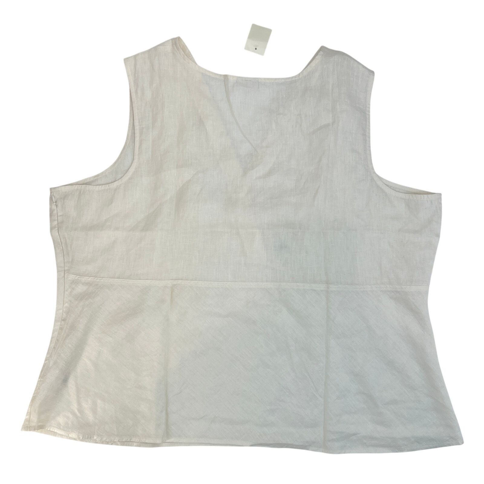 J. Jill J. Jill Linen Tank Top Blouse Cream White Ecru Size 4XL / US 24-26 - 7 Thumbnail