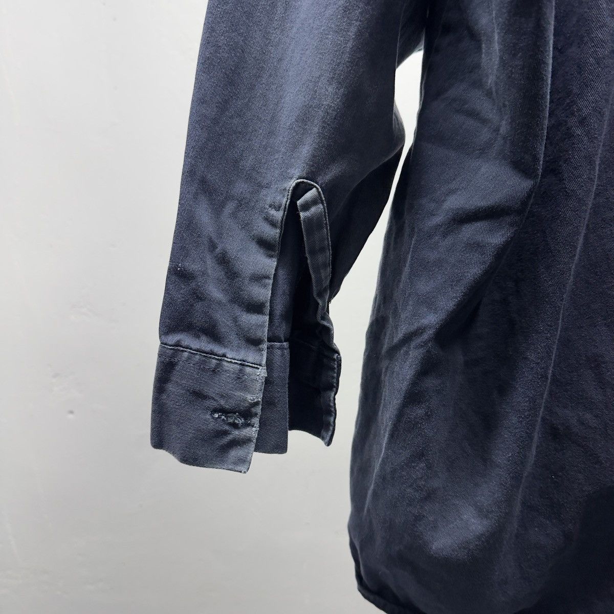 Vintage Thrashed Faded Distressed Blue Work Shirt ERD Grunge Chrome Size US XXL / EU 58 / 5 - 9 Thumbnail